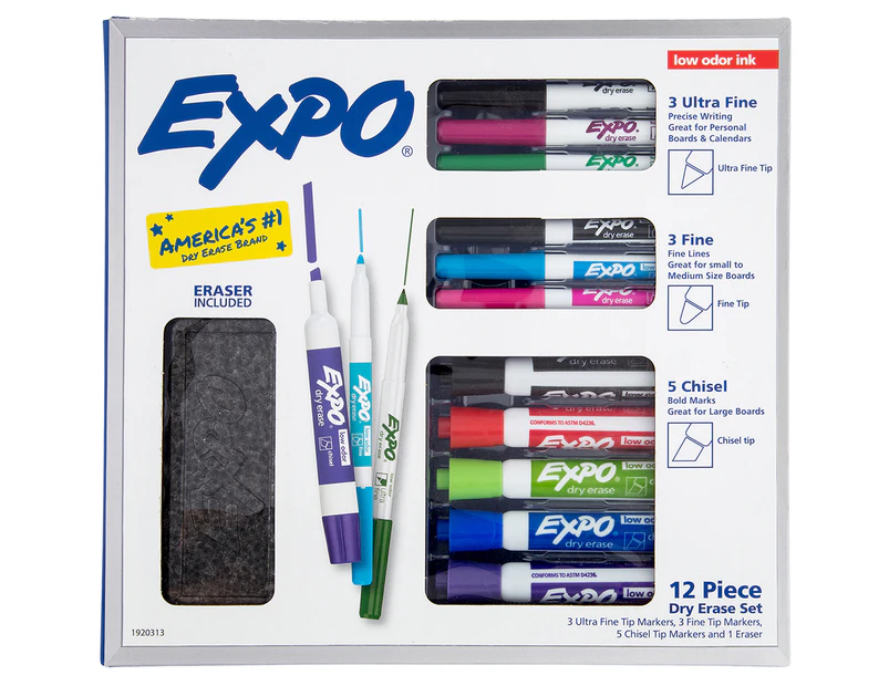 Expo Dry Erase Marker & Eraser 12-Piece Set