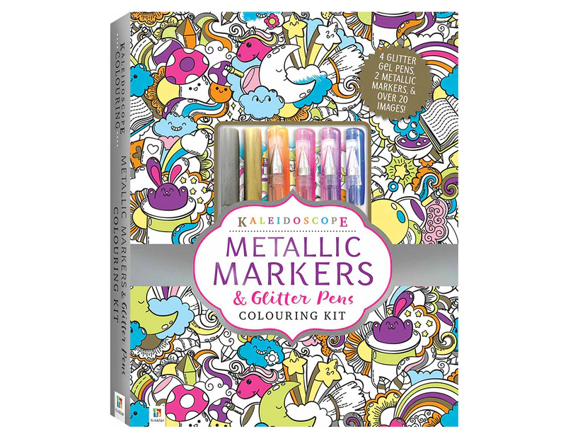 Kaleidoscope Colouring: Metallic Marker & Glitter Pen Kit