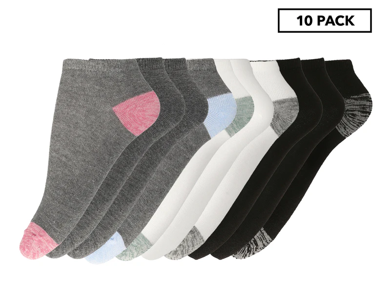 Jessica Simpson Women's US Size 9-11 Fashion Low Cut Socks 10-Pack - Multi