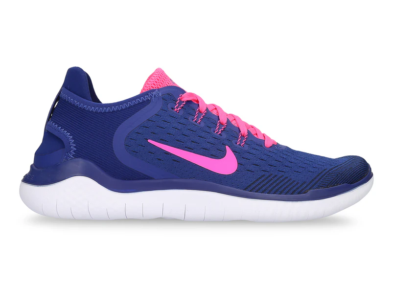 Nike Women's Free RN 2018 Shoe - Deep Royal Blue/Pink Blast