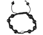 Unisex Bling Beads Onyx Bracelet - DISCO BALL black - Black