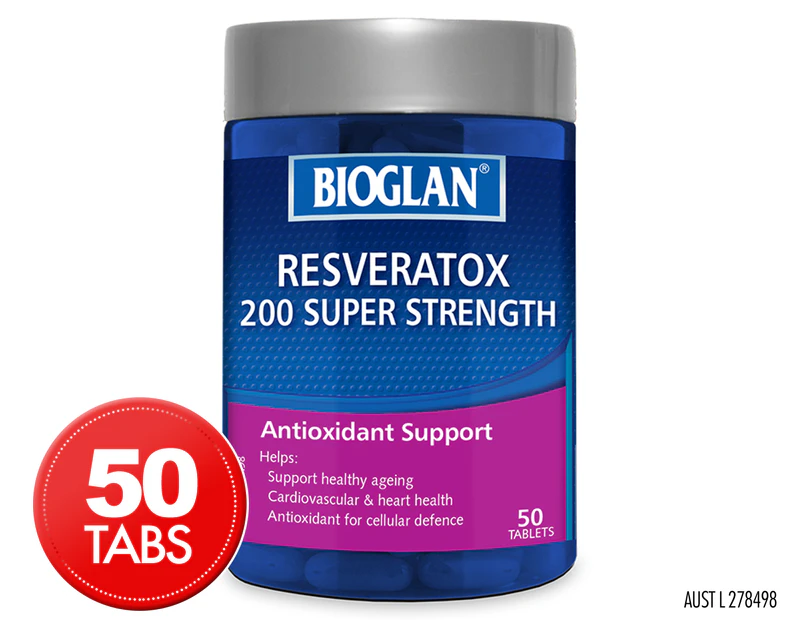 Bioglan Resveratox Super Strength 200mg 50 Tabs