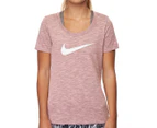 Nike Women's Dry-Fit Scoop T-Shirt - Pink