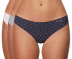 Calvin Klein Women's Invisibles Thong 3-Pack - Multi