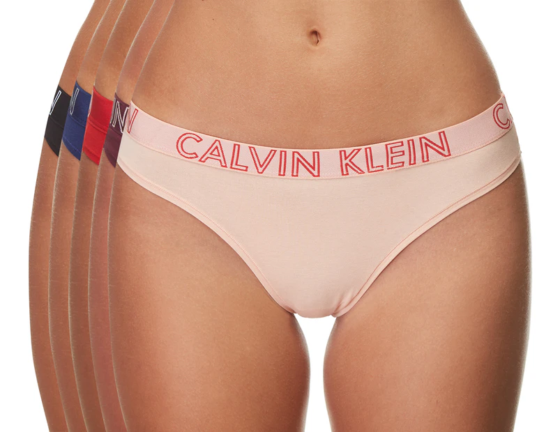 Calvin Klein Women's Form Cotton Blend Thong 5-Pack - Multi