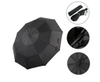 TOMSHOO Windproof Double Canopy Umbrella Auto Open Close with 10 Ribs - Black