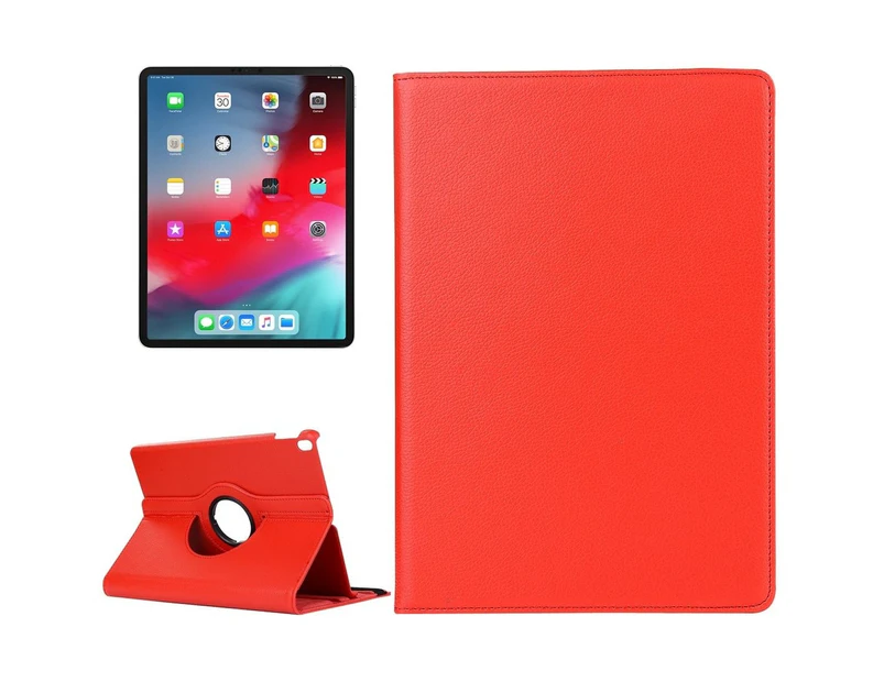 For iPad Pro 11 Inch (2018) Case,Lychee Texture PU Leather Folio Cover,Red