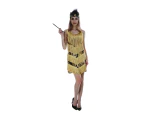 Charleston Sequin Flapper Fringe Costume Dress - Gold