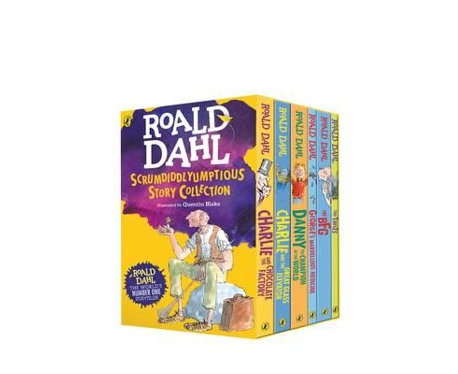 6pc Roald Dahl's Scrumdiddlyumptious Paperback Story Collection Kids Books Set