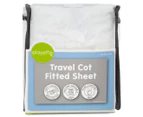 Playette Cotton Travel Portacot Fitted Sheet - White