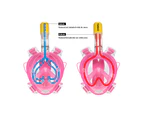 TOMSHOO Adult Easy Swimming Diving Snorkel Mask 180° Panoramic Full Face Design with Action Camera Mounting for GoPro - Pink