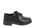 Exceed Everflex Unisex Classic Lace Up Leather School Shoe Kid's - Black
