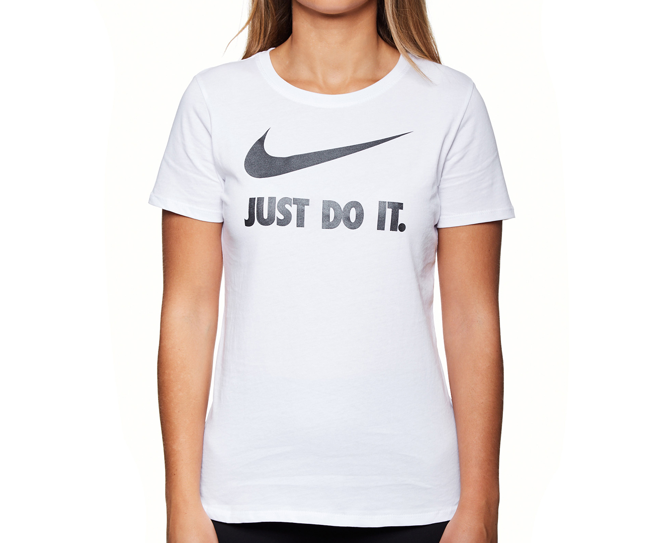 Nike Just Do It Swoosh Women's Crew-Neck T-Shirt Bleached Coral/White  889403-697 