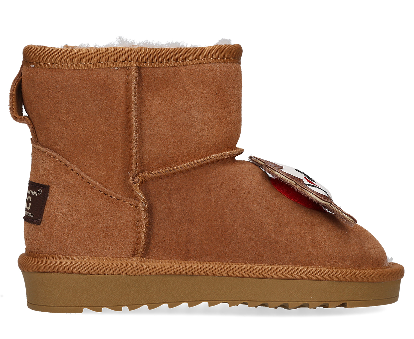 Ozwear Connection Kids I Love Dogs Mini Ugg Boot Chestnut Au