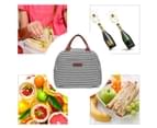 LOKASS Women’s Water-resistant Soft Lunch Bag-White stripe 2