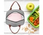 LOKASS Women’s Water-resistant Soft Lunch Bag-White stripe 3