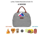 LOKASS Women’s Water-resistant Soft Lunch Bag-White stripe
