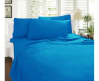 Percale Fitted Sheet Set Fitted with 38cm Wall Aqua