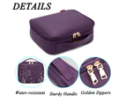 NiceEbag Women's Leather Travel Cosmetic Bag-Purple