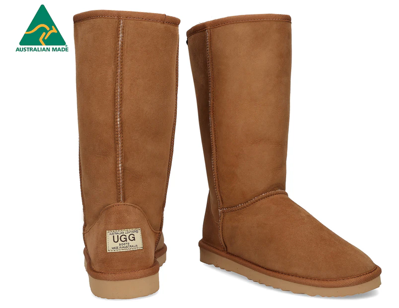 Australian Leather Classic Long Ugg Boot - Chestnut