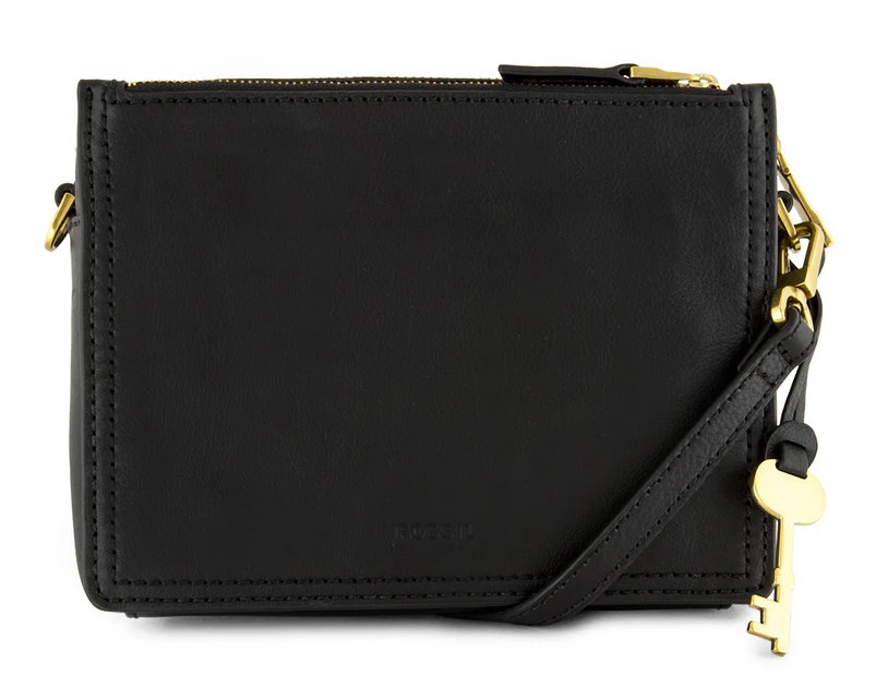 Fossil Campbell Leather Crossbody Bag - Black
