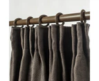 Linen Look Blackout Curtain Pinch Pleat Taupe