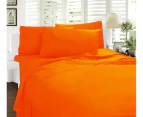 Percale Fitted Sheet Set Fitted with 38cm Wall Orange