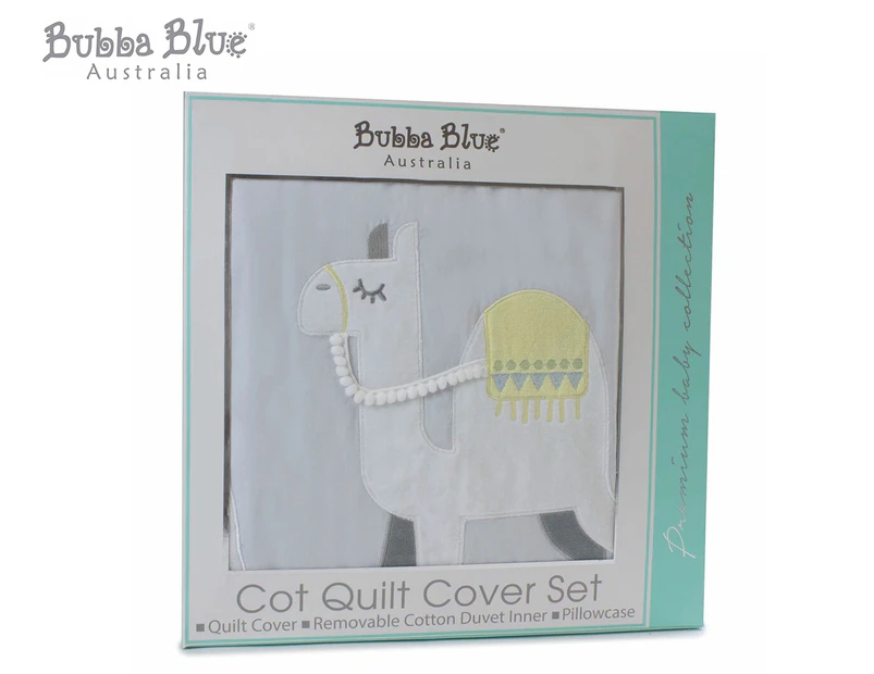 Bubba Blue Sahara Cot Quilt Cover Set - Grey/Green
