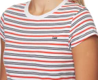 Lee Women's Skinny Stripe Tee / T-Shirt / Tshirt - White Stripe
