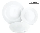 Garde Manger 12-Piece Bistro Porcelain Dinnerware Set - White 