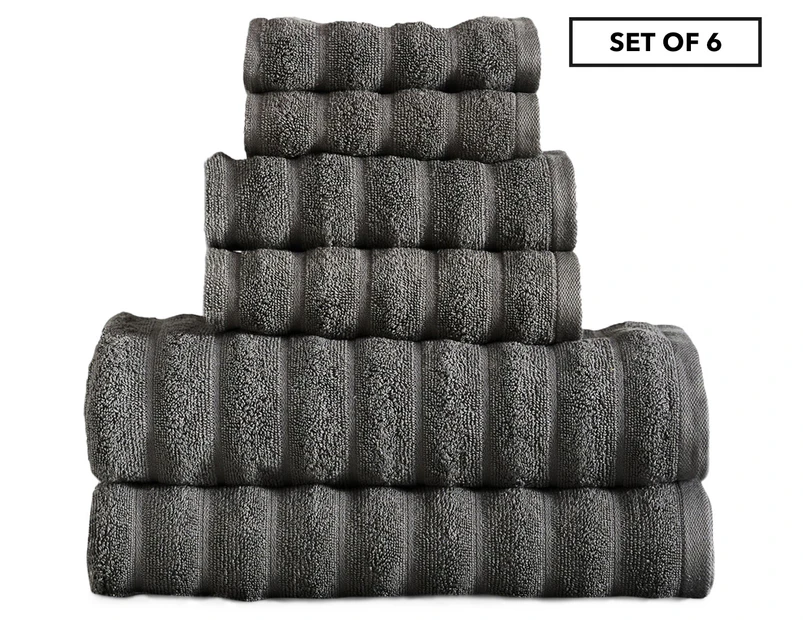 Renee Taylor Maison Towel 6-Pack - Charcoal