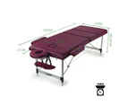 NEW HPF Portable 3 Fold Aluminium Massage Therapy Table Beauty Waxing Bed Violet