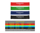 TOMSHOO Set of 4 Exercise Resistance Loop Bands Latex Gym Strength Training