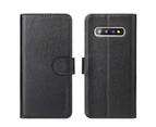 For Samsung Galaxy S10 Wallet Case,iCoverLover Real Cow Leather Cover,Black