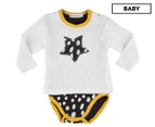 Gem Look Baby Star Embroidery Bodysuit - Cream