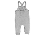 Gem Look Baby Star Embroidery Overalls & Tee Set - Grey Marle