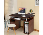 Computer Desk Office Work Station Study Table Storage PC Stand Raised Shelf Home