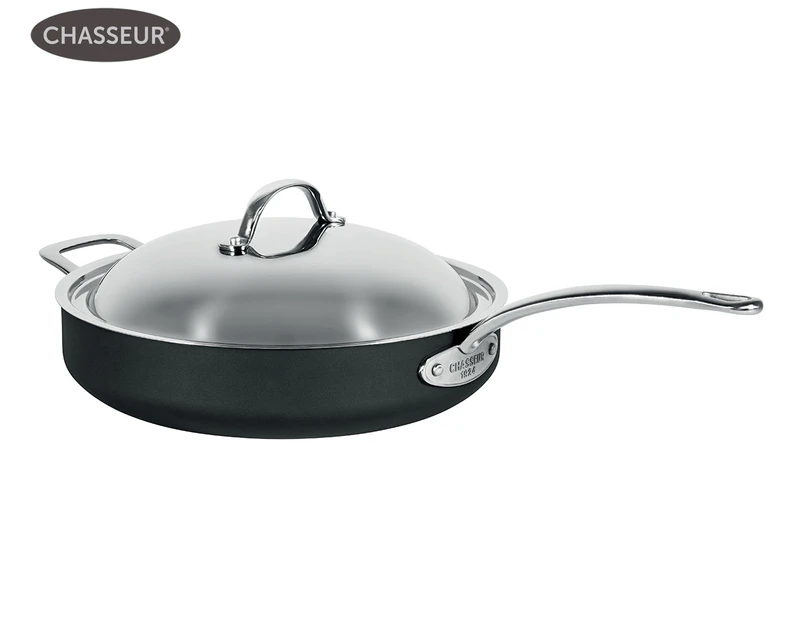 Chasseur Hard Anodised Saute Pan With Lid & Helper Handle 30cm