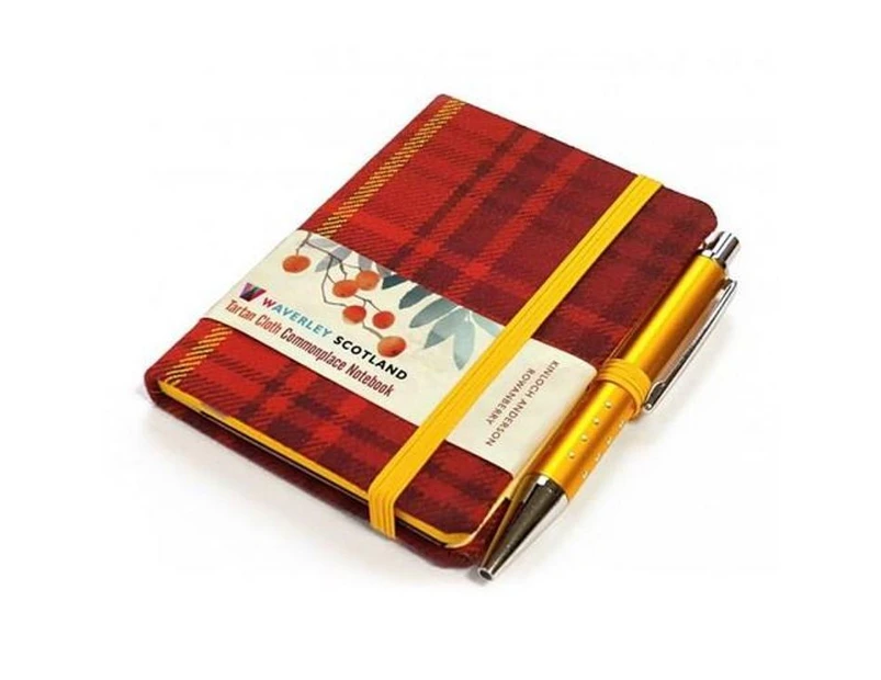 Rowanberry Mini with Pen Pocket Tartan Cloth Hardcover Notebook : Waverley Pocket Commonplace Notebook