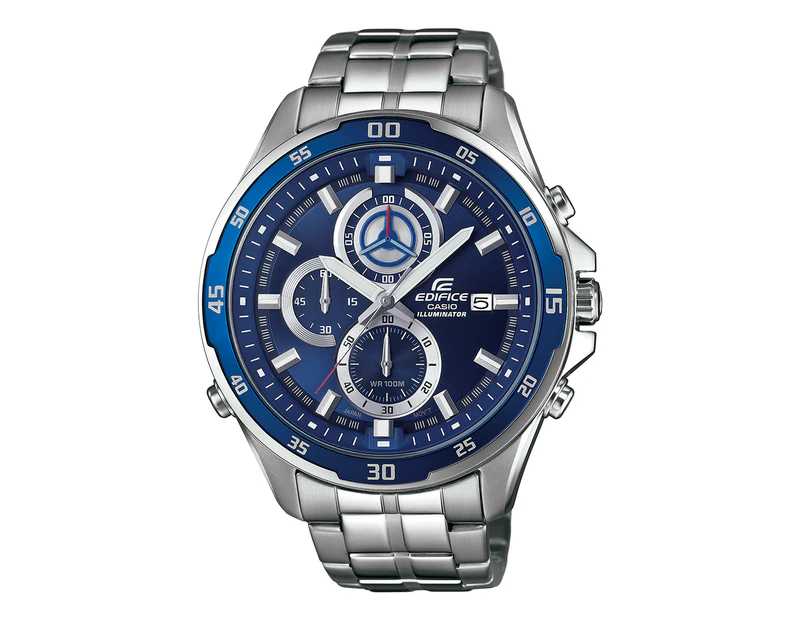 Casio Edifice Men's 54mm EFR547D-2A Stainless Steel Watch - Blue/Silver