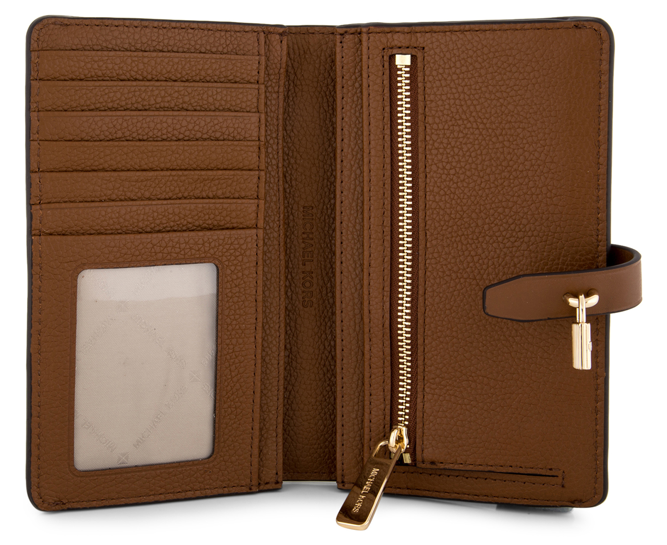 Michael Kors Adele Slim Bifold Leather Wallet - Brown | Catch.com.au