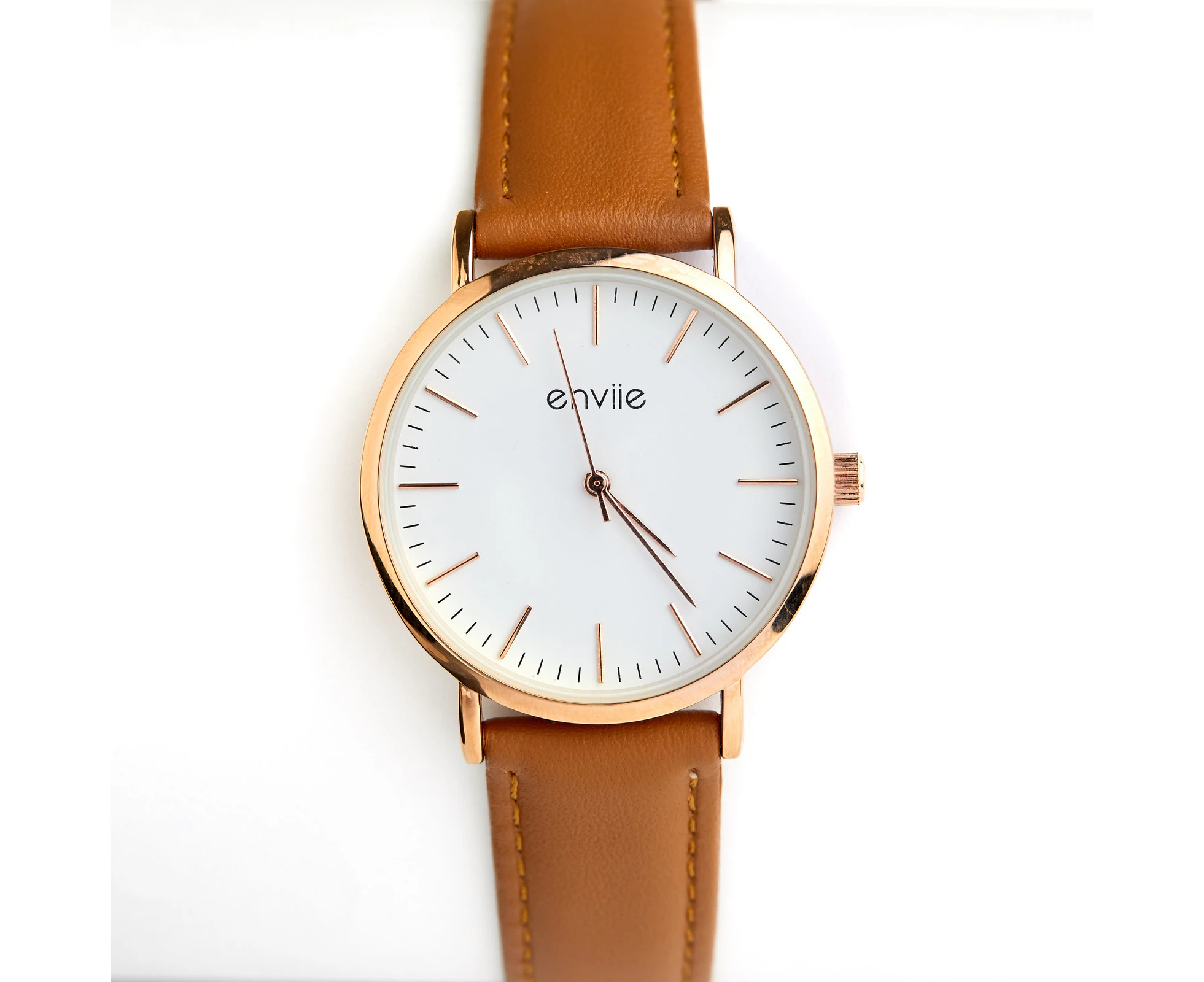 Tan / Rose Gold Classic Watch by Enviie