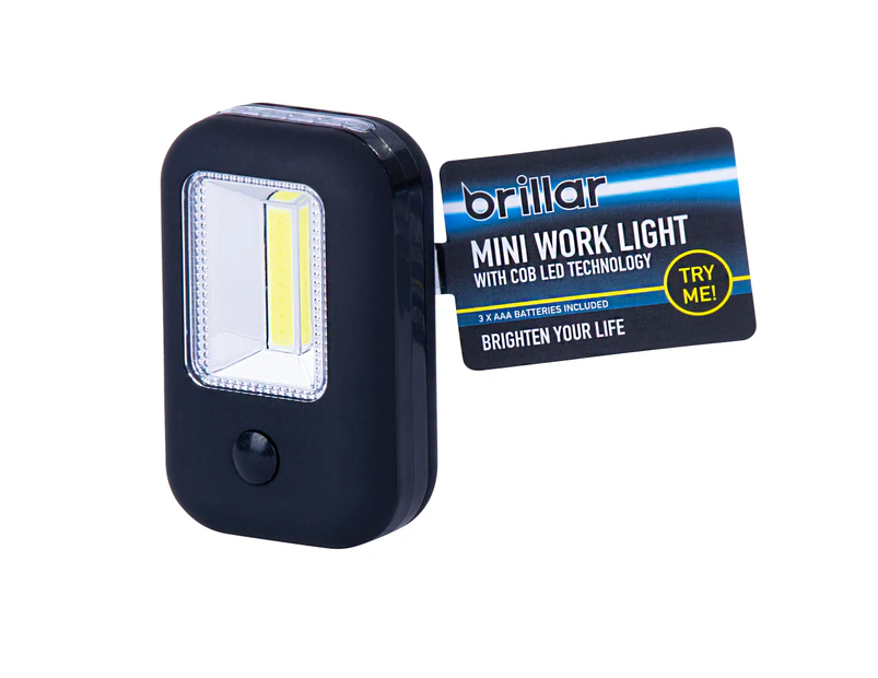 2 Pcs COB LED Mini Work Light BLACK Handi-Lite Powerful Efficient Fold Away Hook Magnet for Mounting Glows in the Dark