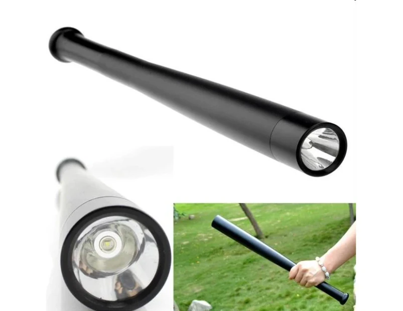 LED Aluminum Security Torch BLACK Durable Aircraft Grade Tire Knocker Personal Safety 3 Modes of Operation
