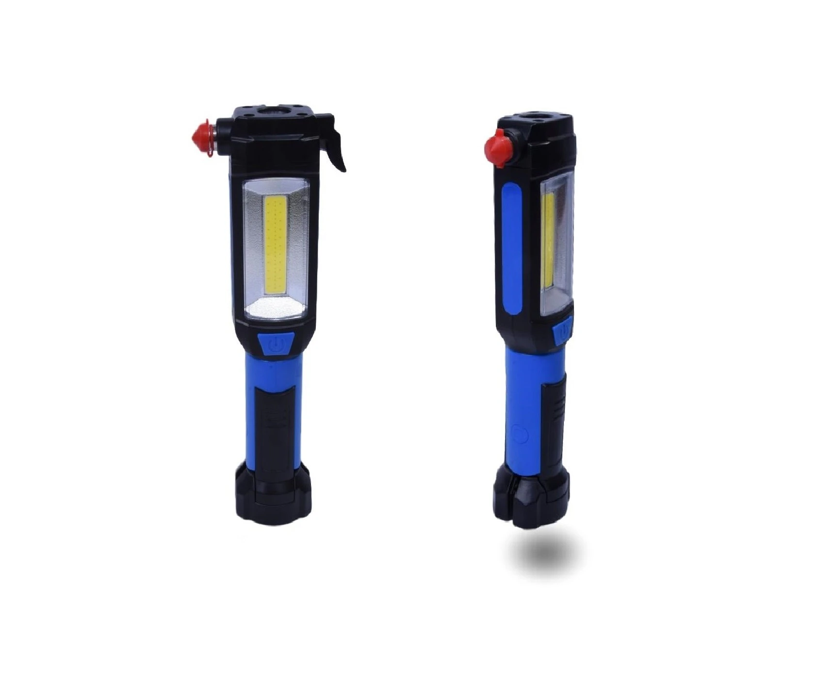 COB LED Multipurpose Emergency Torch BLUE  Safety Tool Glass Breaker Seatbelt Cutter Hanging Hook