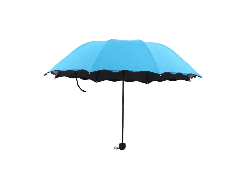 Select Mall Fashion Printed Auto Foldable Sun Rain Anti-UV Umbrella - BLUE
