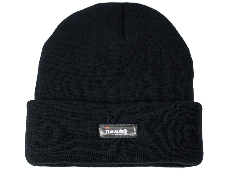 DENTS 3M THINSULATE Pull On Beanie Ski Knit Thermal Insulated Hat - Black