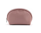 WJS Hand Zipper Cosmetic Bag Shell Semi-circular Portable Handbag - PINK