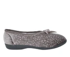 Susan Exist Womens Comfortable Leopard Print Slipper Spendless Shoes - Grey