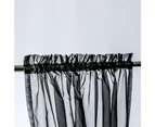 Elegent Organza Fabric Rod Pocket Curtain Black